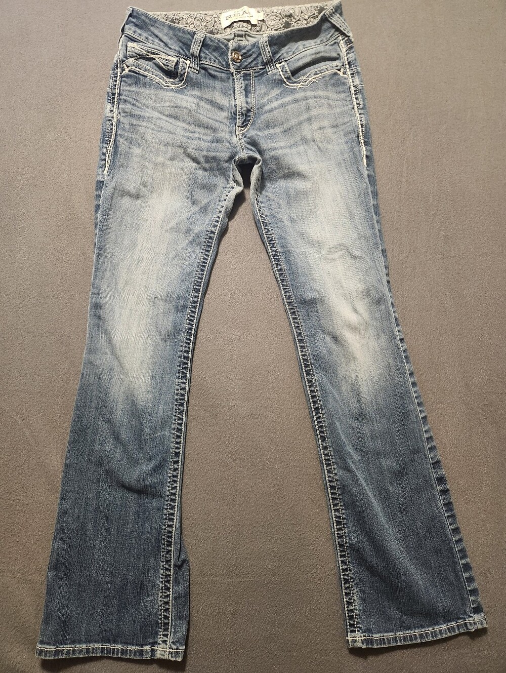 Ariat Jeans Women Size 31L Blue Bootcut Stretch Western Mid Rise